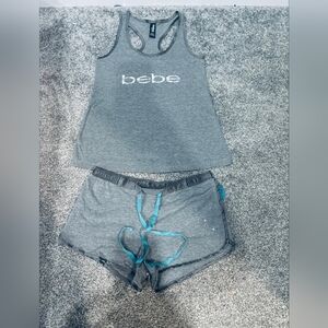 Bebe Charcoal Gray Tank and Shorts Pajama Set